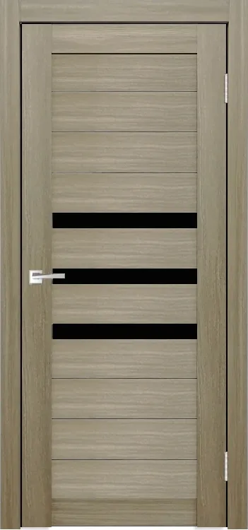 Фото Межкомнатная дверь Легенда X-6 Тон Неаполь Остекление Лакобель черное